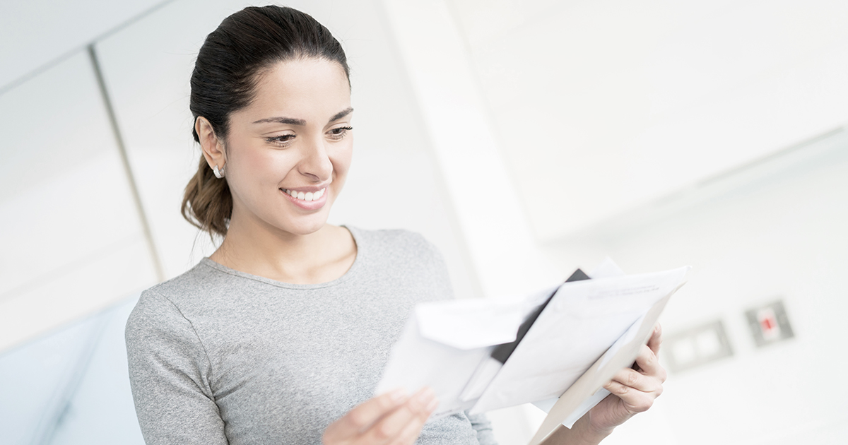 Woman getting the mail