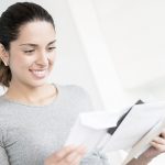 Woman getting the mail